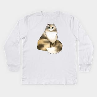 Cat - Persian - Calico Kids Long Sleeve T-Shirt
